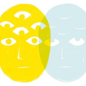 Illustration de visages anxieux 